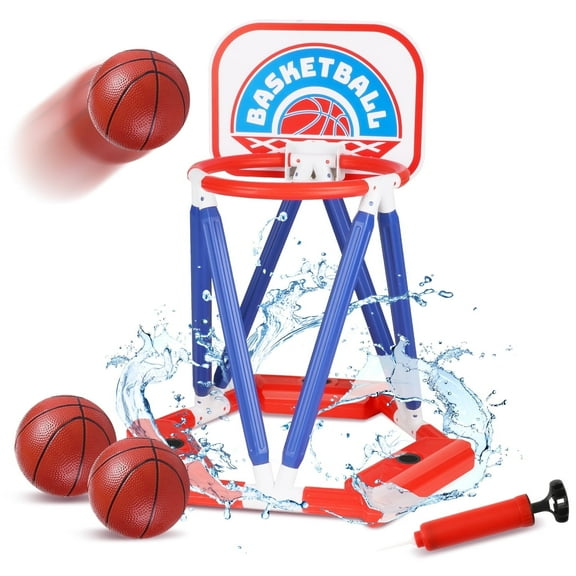 Beefunni Pool Basketball Hoop for Kids, Swimming Pool Toy, Basketball Hoop Set with Backboard,2 Balls &Pump, Toys for Summer, Indoor Basketball Hoop for Toddlers, Pool Games Toys for Kids 3-12