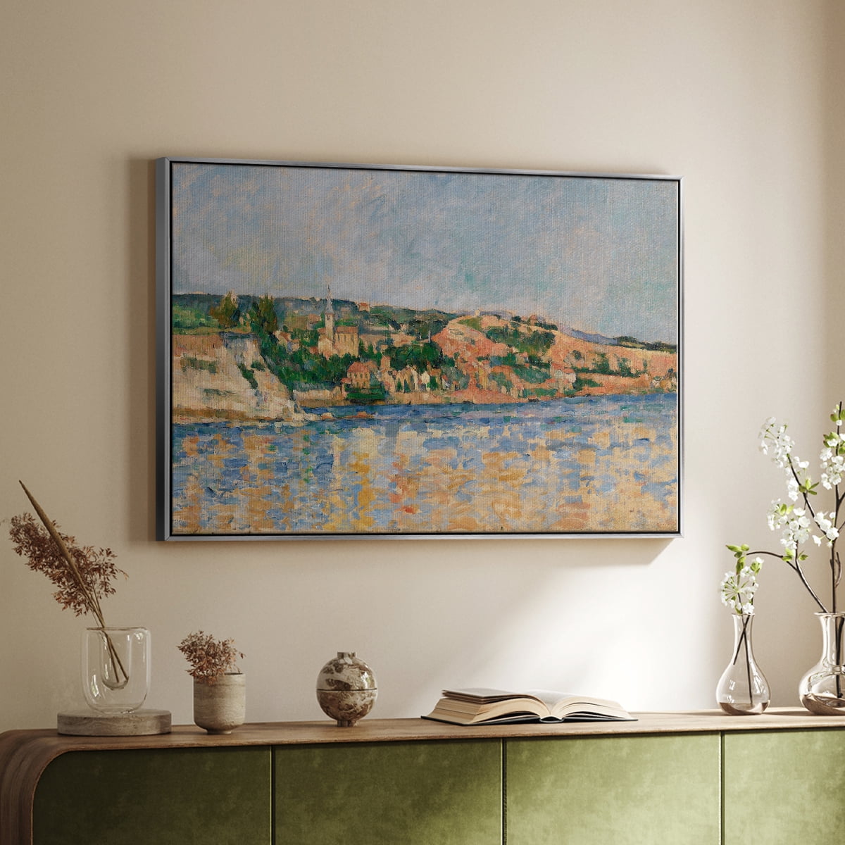 Vintage Landscape-CXLI By Wexford Home Framed in Silver Wood Gallery Wrapped Canvas 17 in. x 25 in.