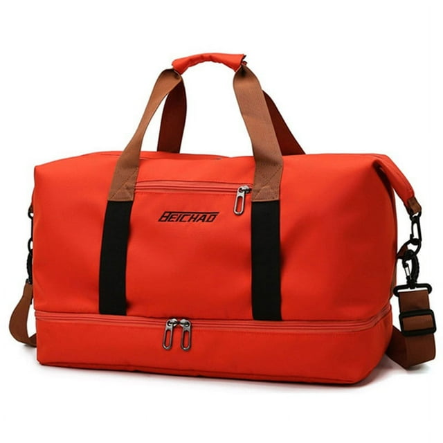 Sacs de Voyage Mode pour Femmes Grande Capacité Sac de Sport pour Hommes Imperméable Sac de Fin de Semaine Voyage Sac Messager pour Femme Sec et Humide Neuf Rouge