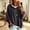 Gray, variant on HaCpiu Women's Solid Hooded Knit Top, Casual Loose 3/4 Sleeve Poncho Sweater, Lightweight Flowy Pullover Sweatshirt with Drawstring, Black L