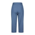 thumbnail image 6 of UVEASISHA High Waisted Capris for Women Cropped Dress Pants Office Work Pants Casual Summer Capri Pants with Pockets Blue XL, 6 of 7