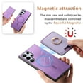 thumbnail image 6 of Classic Back Case for Samsung Galaxy S25 Ultra, with Removable Magnetic Card Slots Support Car Magnetic Mount with Finger Ring Stand Business Thin Fit Phone Cover for Samsung Galaxy S25 Ultra, Purple, 6 of 7