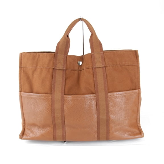 Pre-Owned HERMES Hermes handbag cotton brown ladies (Fair)