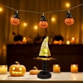 thumbnail image 6 of Halloween Stained Glass Witch LED Hat Lamp, Handmade Gothic Witch Hat Night Light for Indoor Outdoor Party & Spooky Halloween Decoration Gifts, 6 of 6