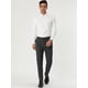 thumbnail image 3 of Pantalones de negocios para hombre Pantalones de vestir a cuadros con frente plano y corte ajustado estampado a cuadros Blanco negro M, 3 of 6