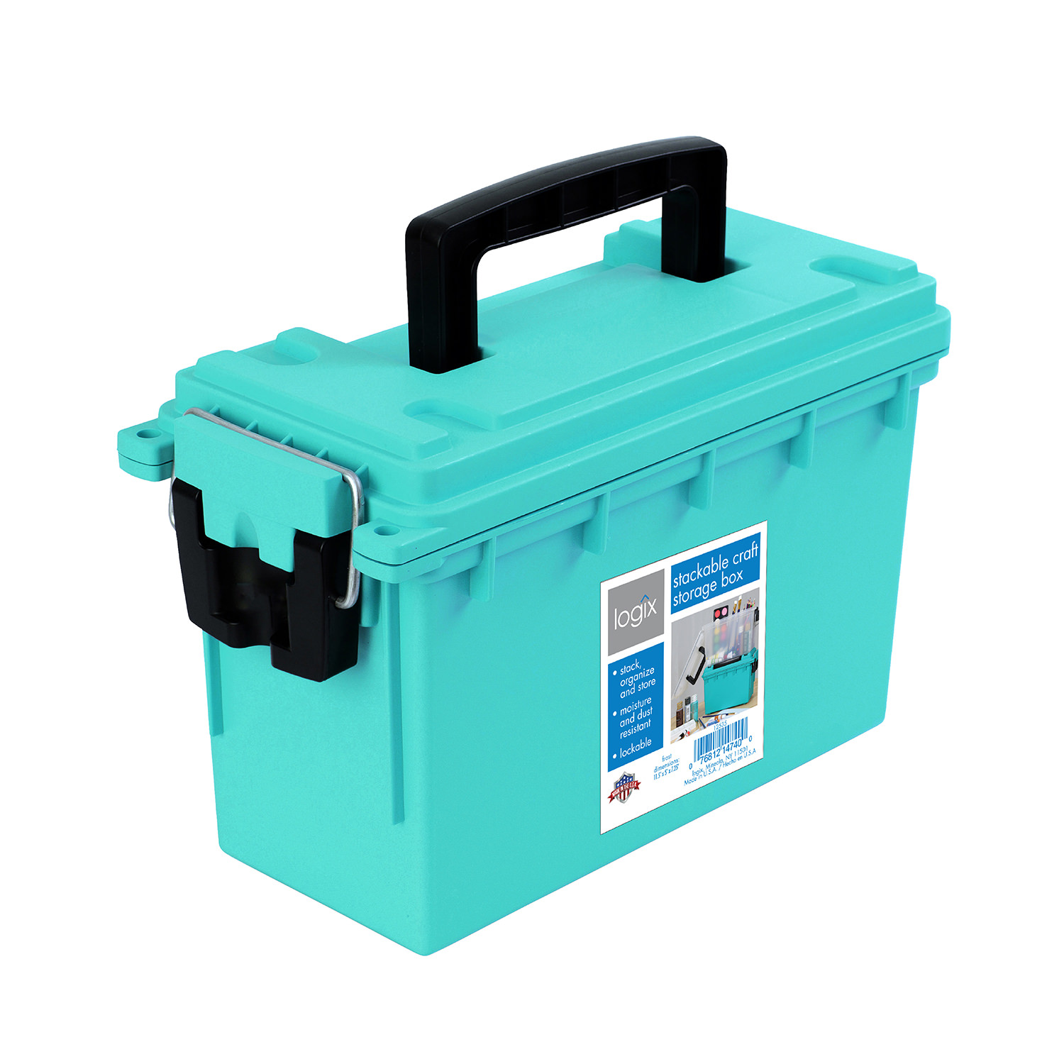 Logix Teal Stackable Craft Storage Box with Locking Functions, 12533