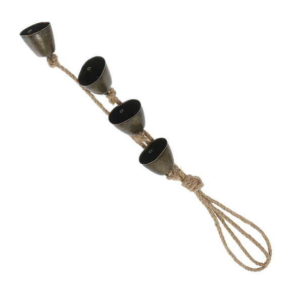 SWETRACE Rustic Metal Hanging Bell Pendant With Jute Rope Melodious Chime For Home Decor For Use For Retro Aesthetic