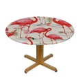thumbnail image 3 of JEUXUS Tropical Pink Flamingo On Winter Round Table cover Christmas Watercolor Flamingo Decor Reusable Table Cloth Round Dining Table Cover for Kitchen Dinning Tabletop Indoor Coffee Table Cover, 3 of 7