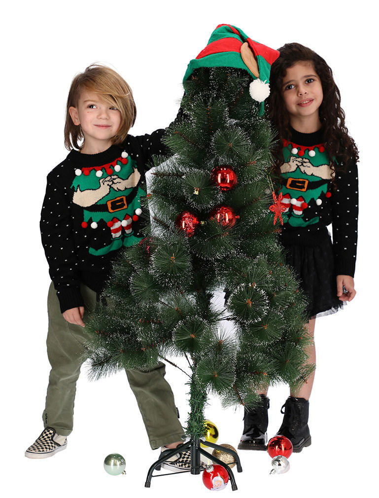 Tstars Boys Unisex Ugly Christmas Sweater Elf Christmas Sweater for Kids Cute Elf Kids Christmas Gift Funny Humor Holiday Shirts Xmas Party Christmas Gifts for Boy Toddler Sweater Ugly Xmas Sweater - image 4 of 6