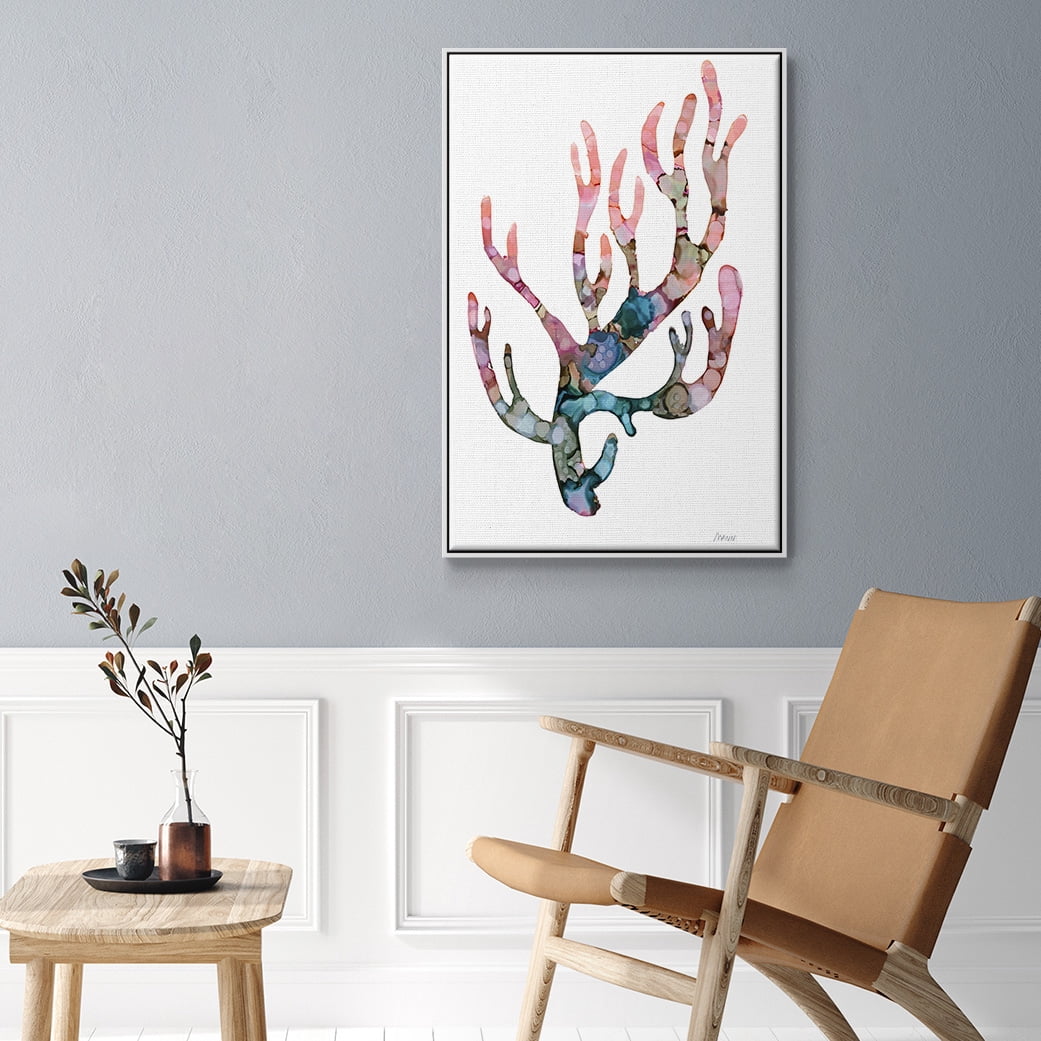 Sea Coral II Framed Premium Gallery Wrapped Canvas - Ready to Hang - 17 x 25 - White Floating Frame