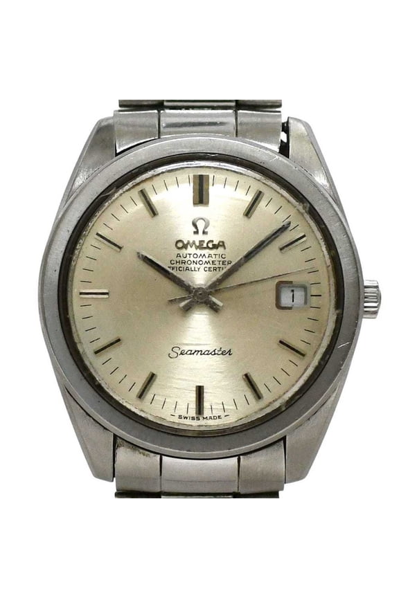 Pre-Owned Omega Seamaster Chronometer F-25200 Gold Silver Watch 168.022/166.28 Stainless Steel...