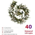 thumbnail image 3 of Lumiparty 9 Ft Prelit Christmas Garland with Lights, Ball Ornaments Pine Cones for Fireplace Front Door Stairs Railing Indoor Outdoor Decor, Battery Operated, Silver, 3 of 6