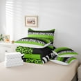 thumbnail image 6 of Manfei Zebra Cheetah Print Bedding Comforter Set 7-Piece, Geometric Stripe King Bedding Sets, Green White Black Aesthetic Bed Sheets for Girls, Ultra Soft Home Decor, 6 of 8