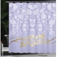 thumbnail image 3 of Ambesonne Floral Shower Curtain, Romantic Leafy Pattern Bloom, 69"Wx70"L, Lavender Blue, 3 of 4
