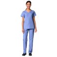 thumbnail image 1 of Maevn Red Panda Women's Curved Mock Wrap Top & Full Elastic Cargo Pant Scrub Set, 1 of 5