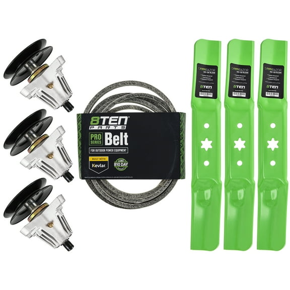 8TEN Spindle Blade Belt Kit for Cub Cadet MTD Troy Bilt TB2350 MK1002411