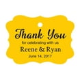 thumbnail image 1 of 100 PCS Custom Wedding Favor Hang Tags Thank you for celebrating Personalized Paper Tags, 1 of 1