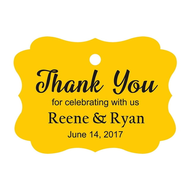 100 PCS Custom Wedding Favor Hang Tags Thank you for celebrating Personalized Paper Tags
