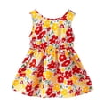 thumbnail image 5 of QTOCIO Toddler Girls Dresses, Baby Girl Summer Clothes, Toddler Baby Girls Summer Casual Sleeveless Floral Dress Cute Bow Print Dress, Red, 18 Months, 5 of 7