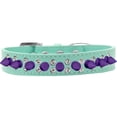 thumbnail image 5 of Pet and Dog Spike Collar, "Double Clear Crystals  Purple Spikes”, 5 of 5