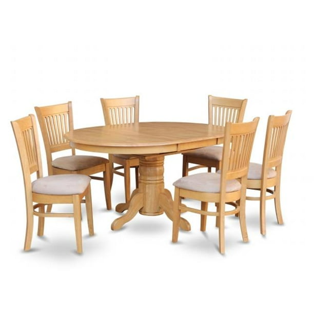 East West Furniture AVVA7OAKC 7 Piece Dining SetDining Table With