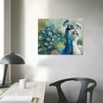 thumbnail image 4 of ARISTURING  Large Peacock Canvas Wall Art Vintage Blue and White Peacock Feather Painting Picture Artwork for Living Room Kitchen Bedroom Decor Ready to Hang, 4 of 6