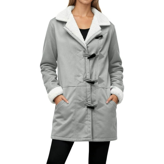 Mid Length Jacket For Women Soft Outerwear Cozy Lined Winter Coat Warm Thick Casual Fashion Loose Fit Comfortable Daily Wear