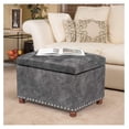 thumbnail image 2 of 24" Rectangular Ottoman with Storage for Living Room, Upholstered Storage Foot Stool and Seat with Lift Off Lid, Coffee Table Footrest for Bedroom, 2 of 2