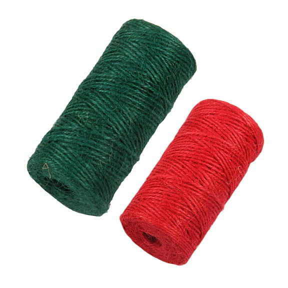 IBASETOY 2Pcs Decorative Craft Cord Cotton Rope Dark Green for Wrapping