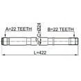 thumbnail image 2 of Febest AXLE HALF SHAFT LEFT 22X422X22 # 0212-N16LH OEM 39101-BM500, 2 of 2