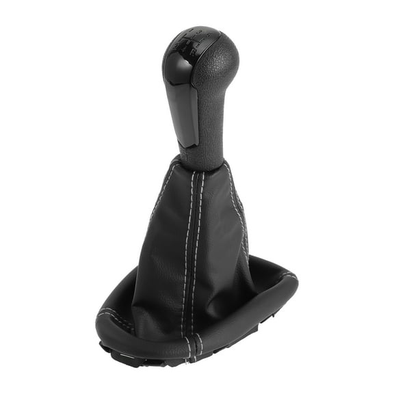 Unique Bargains 5 Speed Manual Gear Shifter Knob with Cover for Chevrolet Spark 2011-2015 Plastic Faux Leather Automotive Gearbox Stick Shifter Lever Knob Black White