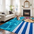 thumbnail image 2 of 5'x7' Area Rugs for Living Room Bedroom, Swimming Pool Washable Rug Carpet Runner Indoor Outdoor, Blue Summer Beach Sea Ocean Non Slip Floor Mats Area Rug for Kitchen, Nursery, 2 of 8