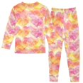 thumbnail image 2 of Dailycode Cotton Pajama Set Snug Fit Long Sleeve Top and Pants for 18M-8Y Colorful Heart Outline, 2 of 7