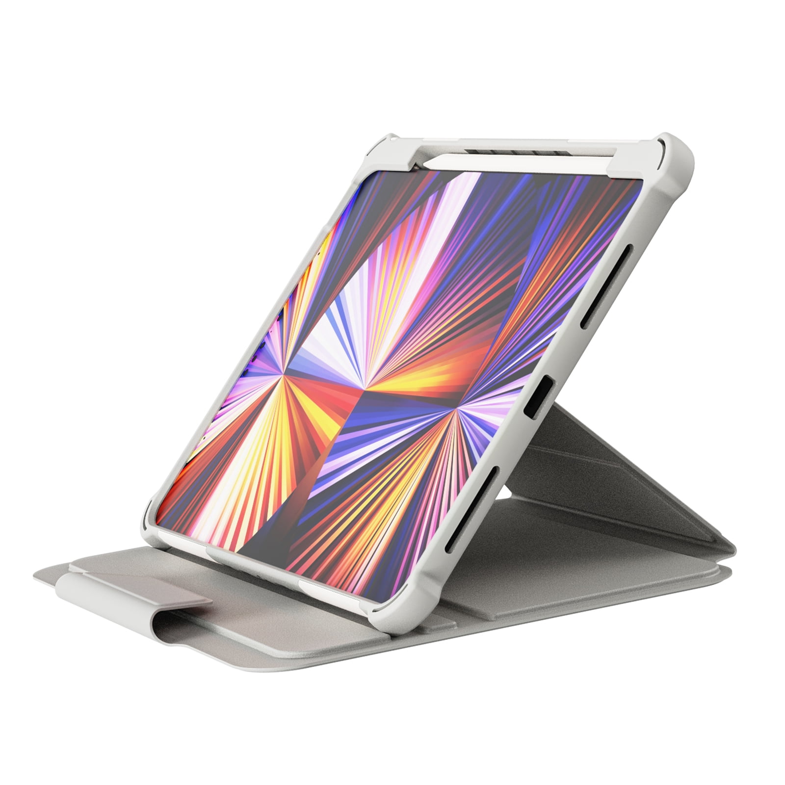 Dteck Case for iPad Pro 11" 4th/3rd/2nd/1st Gen (2022/2021/2020/2018),iPad Air 5th 4th Gen Magnetic Leather Shockproof Rubber Rugged Case Rotatable Kickstand with Pencil Holder Heavy Duty Cover,Gray