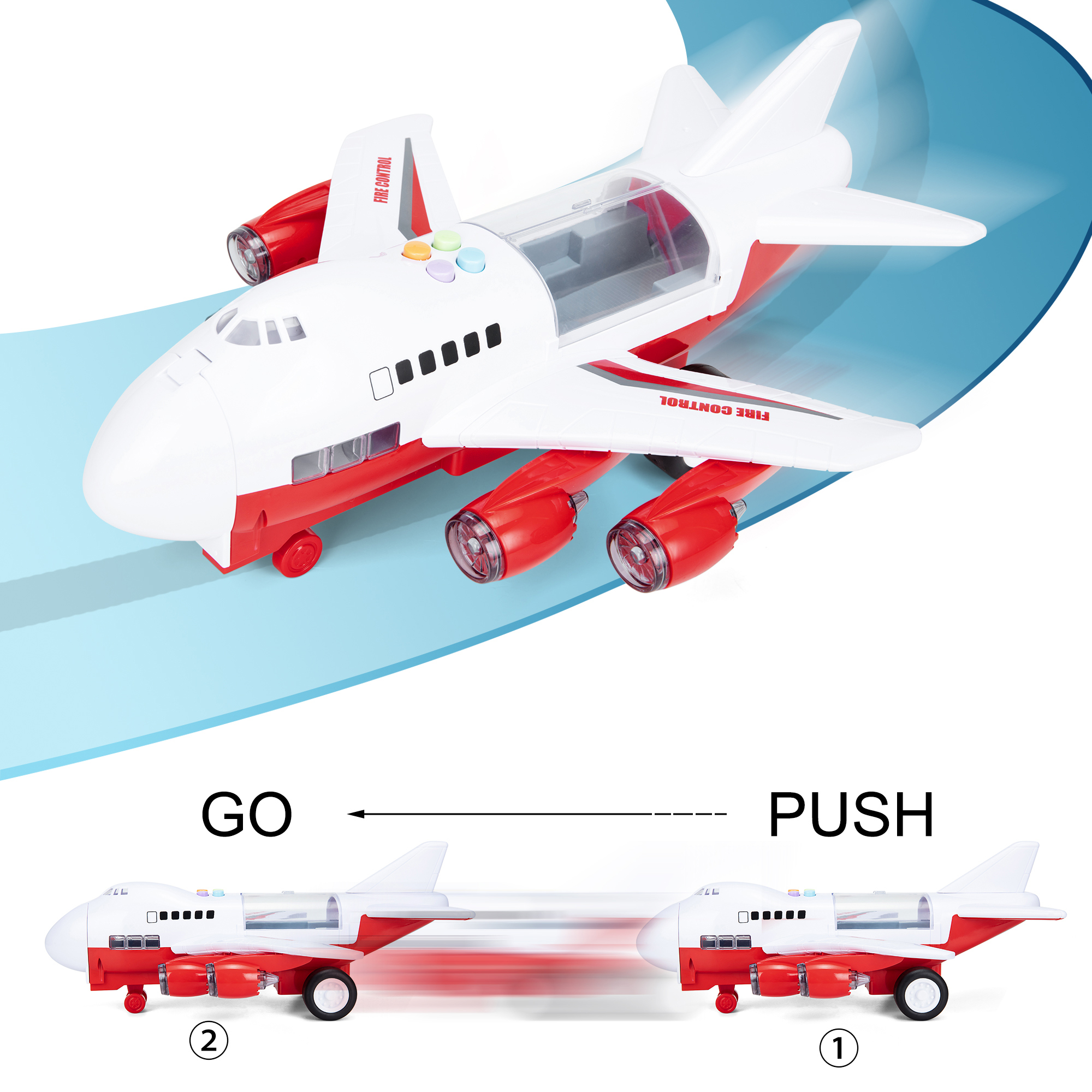 YouLoveIt Airplane Car Toys Set Children Educational Vehicles Toys Transport Airplane Toys Aircraft Toy Set  Trucks Car Toys with Play Mat, Kids Toys Toddler Vehicle Toy Airplane Gift Toys - image 2 of 8