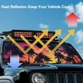 thumbnail image 5 of Uorisanigo Windshield Sun Shade for 2007-2023 Wrangler Rubicon Sahara TJ JK JKU 2 & 4 Door, UV Ray Reflector Foldable Hawaiian Palm Tree Sunset Windshield Sun Visor Keep Your Vehicle Cool, 5 of 7
