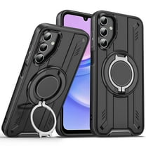Dteck Magnetic Case for Samsung Galaxy A56 5G,Shockproof TPU PC Case Compatible with Mag Safe Ring Holder Stand Military Grade Drop Proof Cover for Galaxy A56 5G,  Black