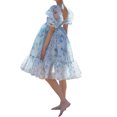 thumbnail image 2 of SAYOO Vestido de Mujer, Cuello Cuadrado con Volantes de Verano, Manga Corta abullonada, de una Pieza SAYOO  Moda, 2 of 9