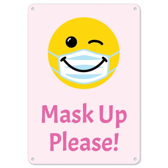 Public Safety Sign - Mask Up Please! | Plastic Sign | Protect Your Business, Municipality, Home & Colleagues | Made in the USA