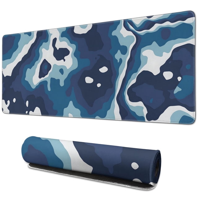"Desk Decor Upgrade: Extra Large Topographic Pattern Desk Mouse Pad, Non-Slip Rubber Base - Increases Comfort and Style of Your Desk Space"