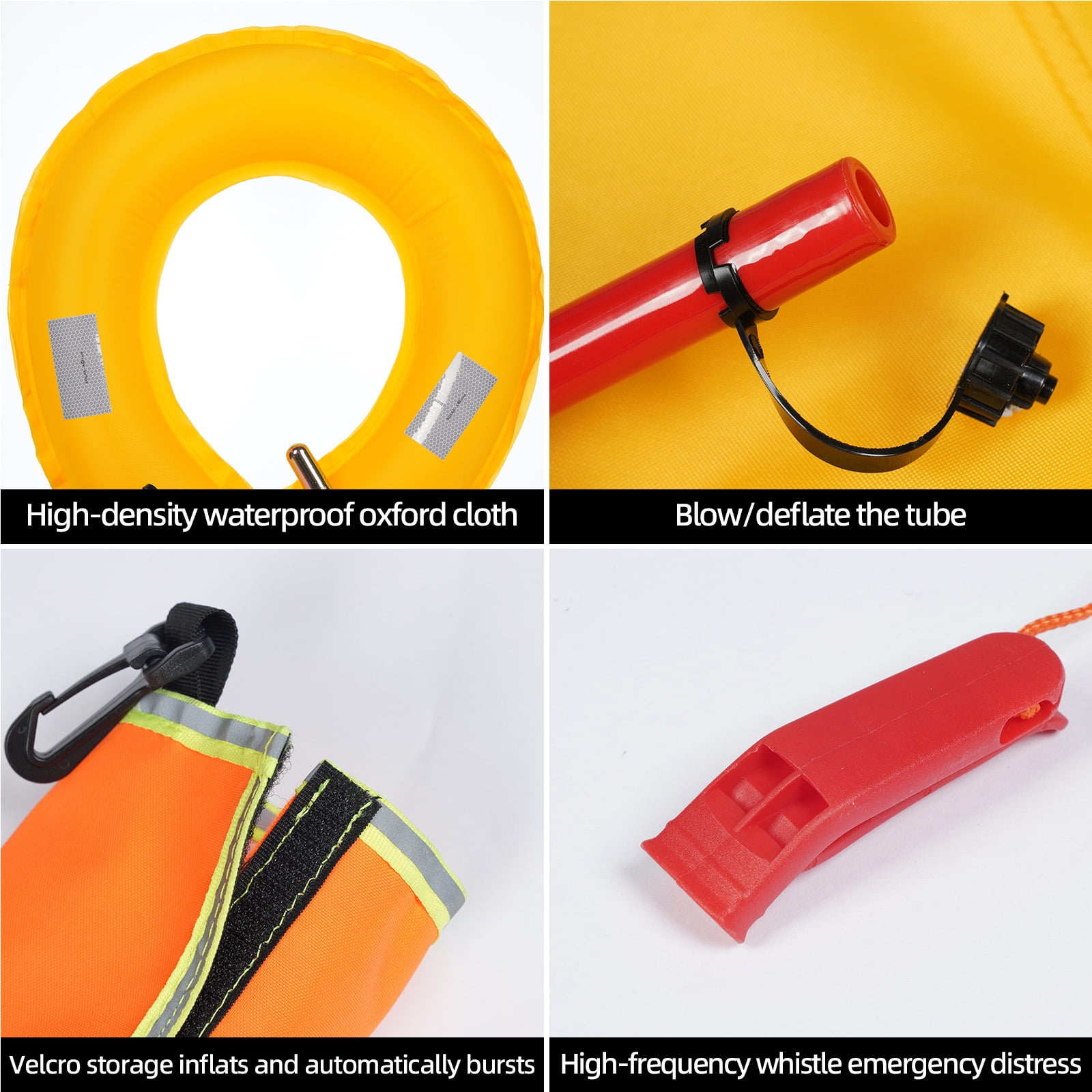 Pomerol Automatic Inflatable Life Buoy, Water-Activated Safety Swimming Ring for Drowning Prevention, Portable Water Rescue Device for Adults and Kids