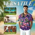thumbnail image 3 of Netecom DJ Cat Cool Neon Hawaiian Shirt for Men, Funny Style, Button Down Summer Beach Short Sleeve, S-5XL, 3 of 6