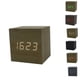 thumbnail image 4 of Square Cube USB Alarma de madera Reloj de escritorio digital Control de sonido Tiempo de temperatura Pantalla LED más brillante Inevent DZ4615-01, 4 of 7