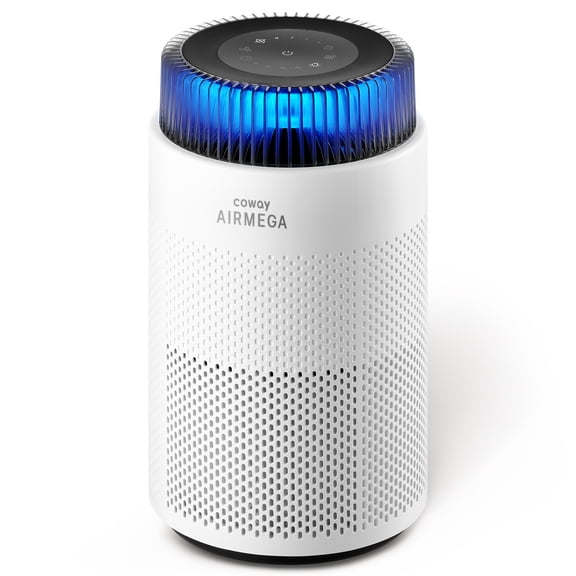 COWAY Air Purifier for Bedroom Home up to 810 ft², HEPA Filter for Smoke, Allergies, Pet Dander, Odor, AQI Monitor, Auto Mode, Timer, Filter Indicator, Night Light, 2yr Warranty, Airmega 100 White
