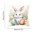 thumbnail image 2 of SIYTUAU Easter Pillow Cover With Rabbit And Egg Print For Home Decoration Cushion Cover Soft Linen Material For Sofa Bed D, 2 of 7