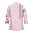 thumbnail image 4 of Pounoo Floral Print V Neck 3/4 Sleeve Blouses for Women Colorblock Button Front Puff Sleeves Breathable Vacation Casual Outfits Shirts Gift, 4 of 6