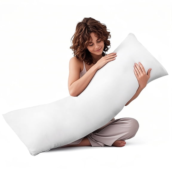 Large Body Pillow Insert, Breathable Full Body Pillow for Side Sleeper, Soft Long Bed Pillow for Adults, 20 x 54 inch, White