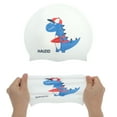 thumbnail image 5 of Unique Bargains 1 Pc Silicone Cartoon Dinosaur Swim Cap White, 5 of 6