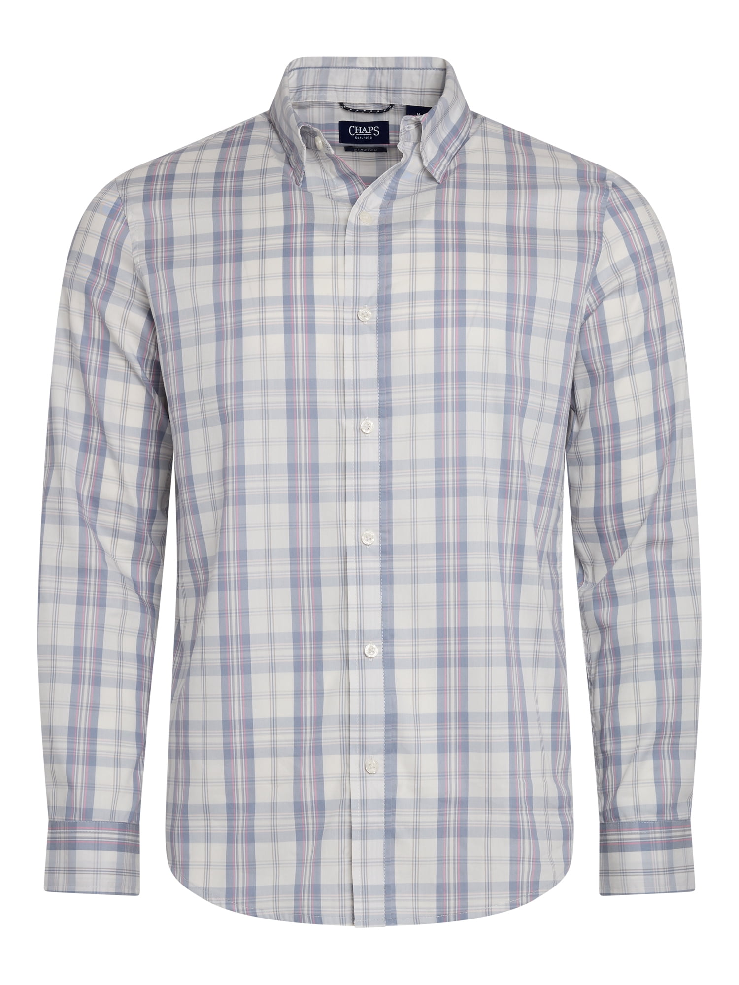 Chaps Men's & Big Men's Long Sleeve Flex Twill Yarn-Dye Woven Shirt, Sizes S-3XL