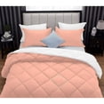 thumbnail image 6 of DNG Creations 3 Piece Reversible Diamond Pattern Comforter All Season 550 GSM - Twin/ Twin XL - Size ( Peach/White Colour ) 800 Threads Count, 100% Egyptian Cotton, 6 of 7